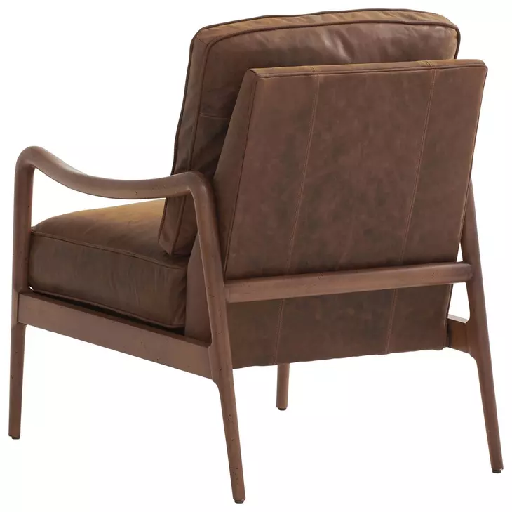 Leblanc Chocolate Leather Upholstered Chair