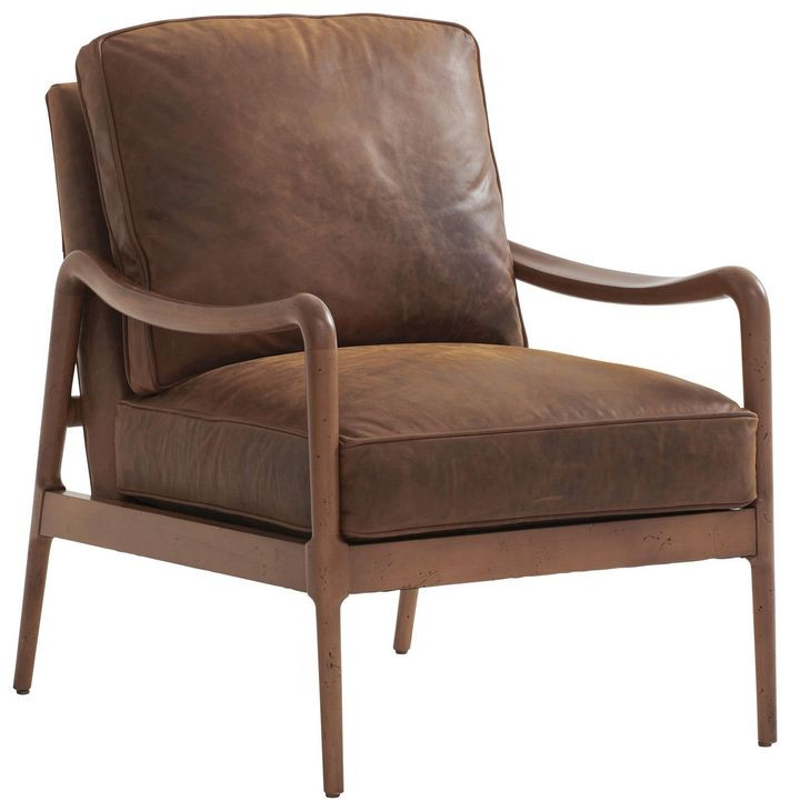 Leblanc Chocolate Leather Upholstered Chair