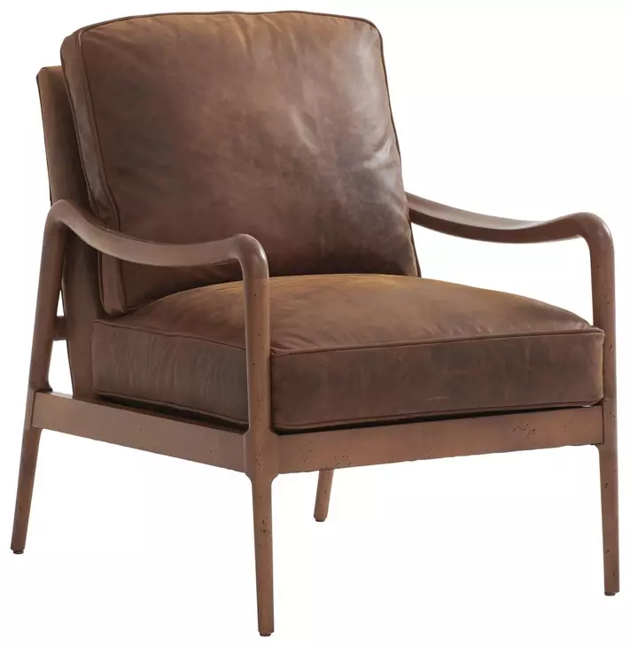 Leblanc Chocolate Leather Upholstered Chair