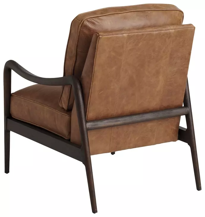 Leblanc Camel Leather Upholstered Chair