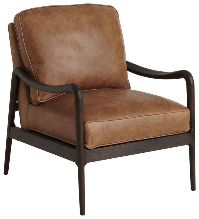 Leblanc Camel Leather Upholstered Chair