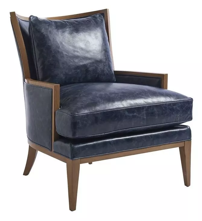 Atwood Blue Leather Upholstered Chair