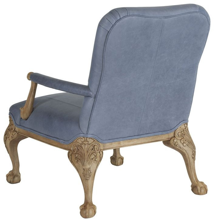 Hollis Blue Leather Upholstered Chair