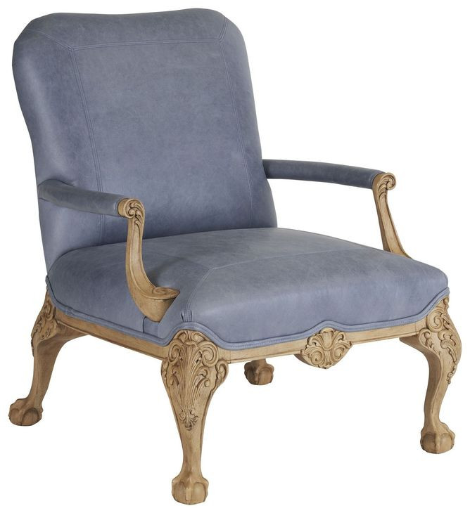 Hollis Blue Leather Upholstered Chair