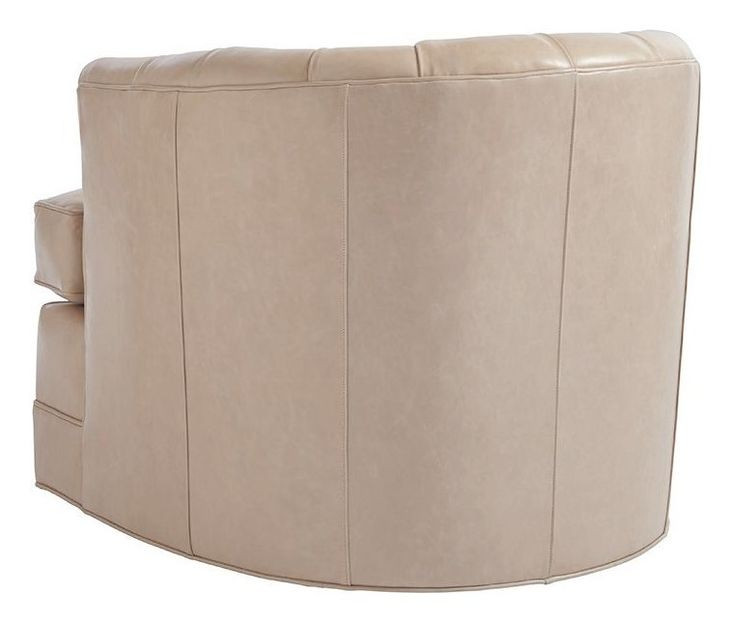 Cliffhaven Beige Leather Upholstered Swivel Chair