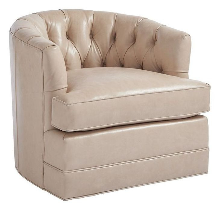 Cliffhaven Beige Leather Upholstered Swivel Chair