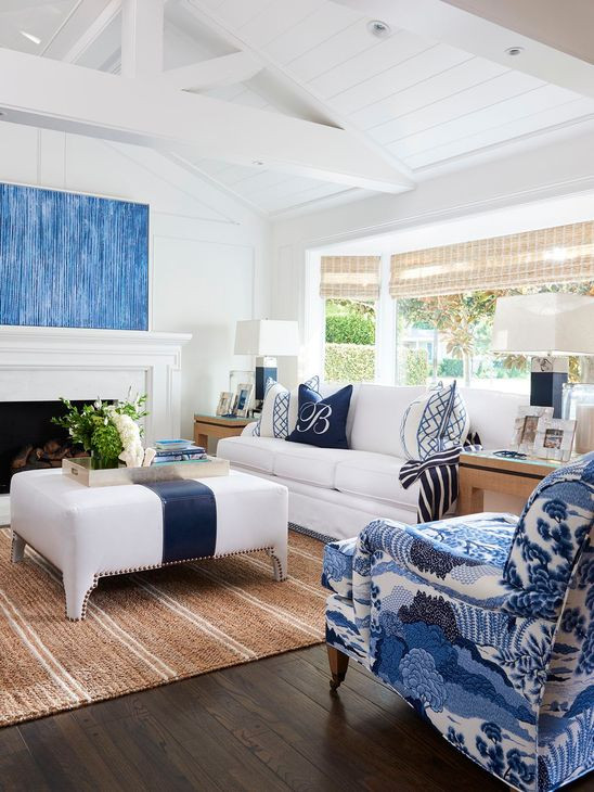 Sydney Cream and Blue Upholstered Chair