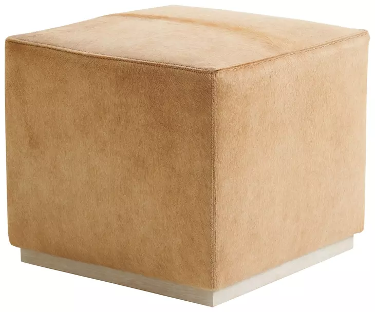 Colby Beige Leather Upholstered Ottoman