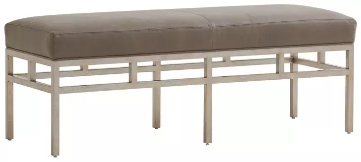 Lucca Brown Leather Upholstered Bench