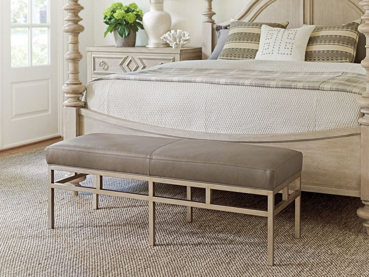 Lucca Brown Leather Upholstered Bench