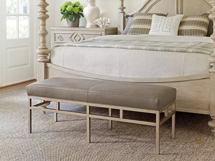 Lucca Brown Leather Upholstered Bench