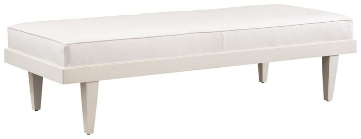 Lagunita White Leather Upholstered Bench