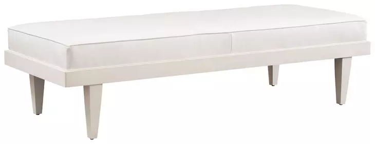 Lagunita White Leather Upholstered Bench