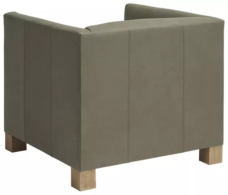 Chandler Green Leather Upholstered Accent Chair by Barclay Butera