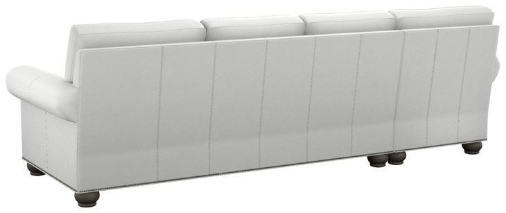 Braxton Gray Leather 2 Piece Modular Sectional with Nailhead Trim