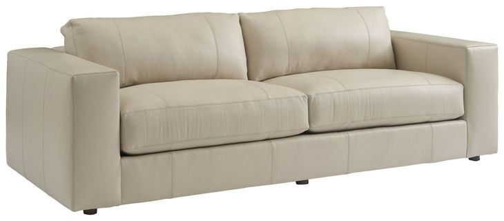 Key Biscayne Granville Ivory Leather 94" Sofa