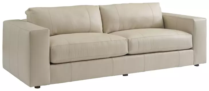 Key Biscayne Granville Ivory Leather 94" Sofa