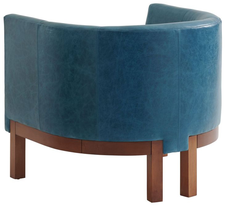 Palm Desert Blue Leather Upholstered Sonata Accent Chair