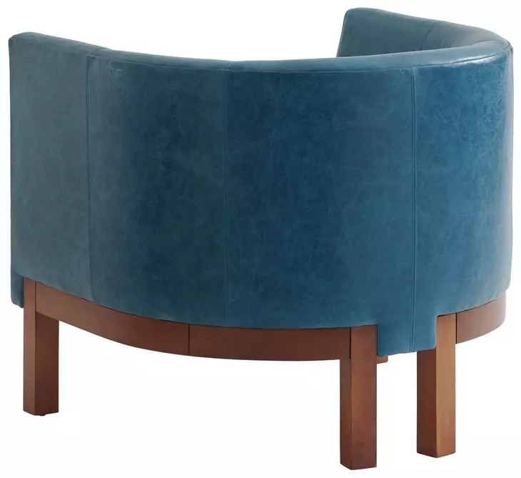 Palm Desert Blue Leather Upholstered Sonata Accent Chair