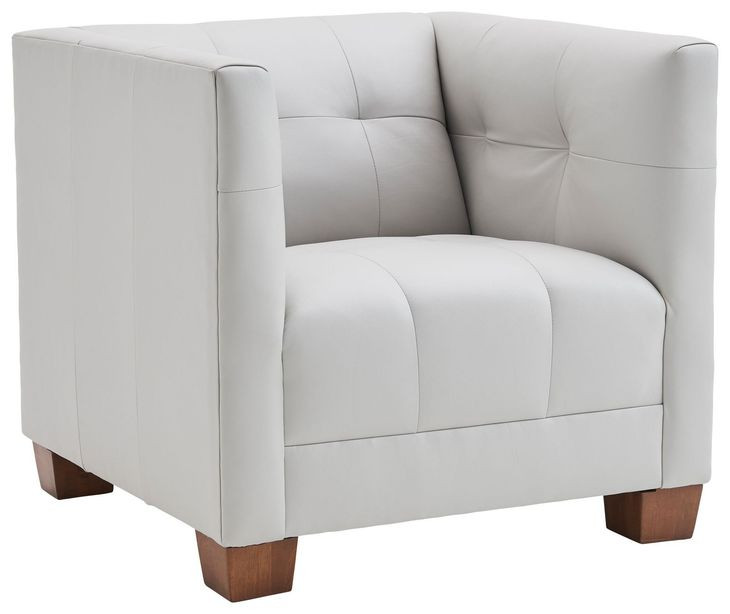 Emilia Kitano Beige Leather Upholstered Lounge Chair