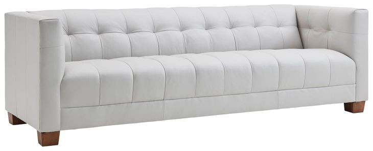 Emilia Kitano Beige Leather 98" Sofa