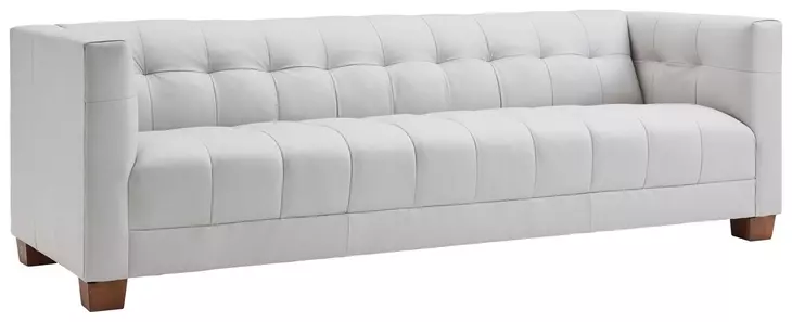 Emilia Kitano Beige Leather 98" Sofa
