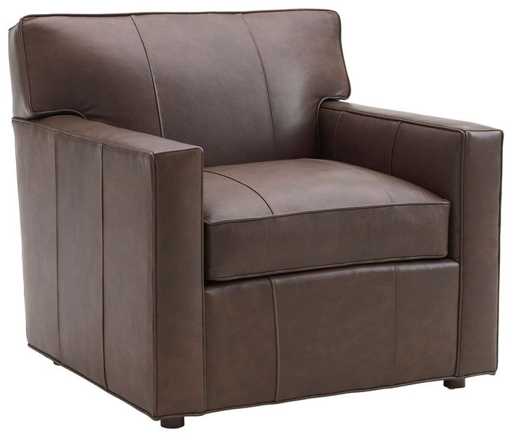 Ardsley Kitano Brown Leather Upholstered Lounge Chair