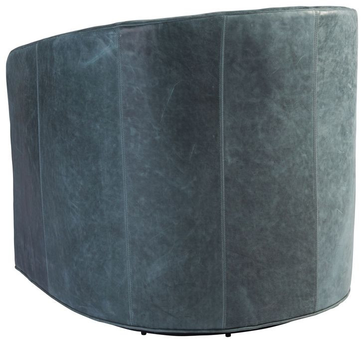 Los Altos Colton Blue Leather Upholstered Swivel Chair