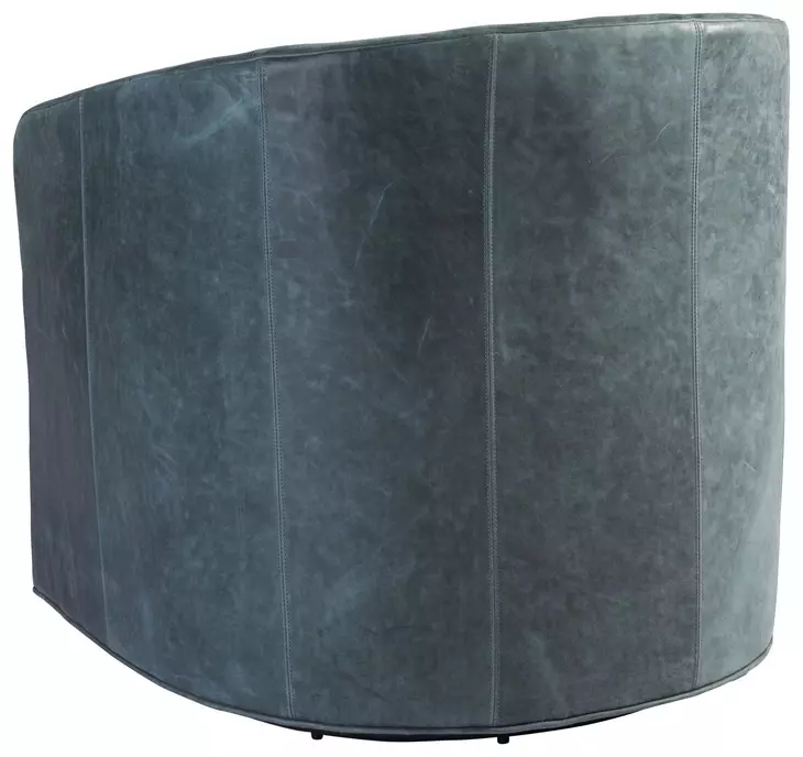 Los Altos Colton Blue Leather Upholstered Swivel Chair