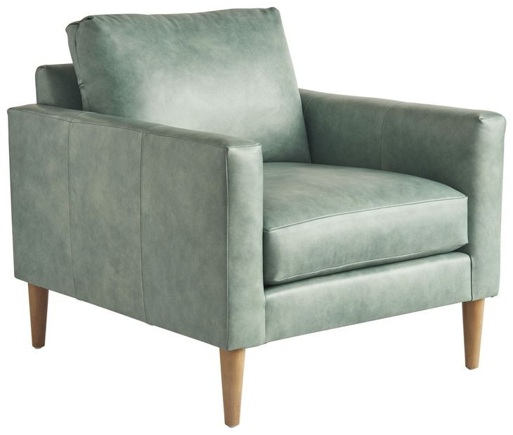 Sunset Key Marcella Green Leather Upholstered Accent Chair