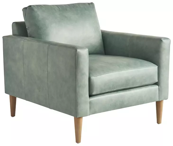 Sunset Key Marcella Green Leather Upholstered Accent Chair