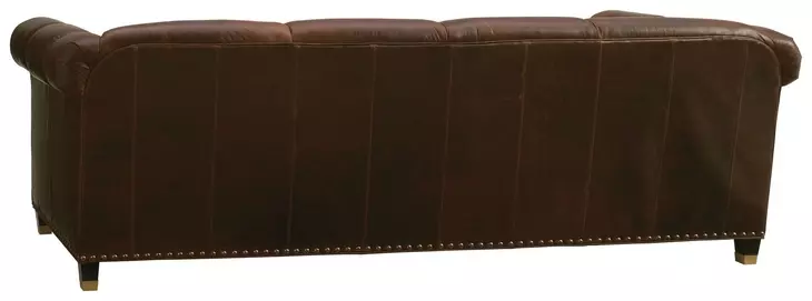 Springfield Carlyle Brown Leather 102" Sofa with Nailhead Trim