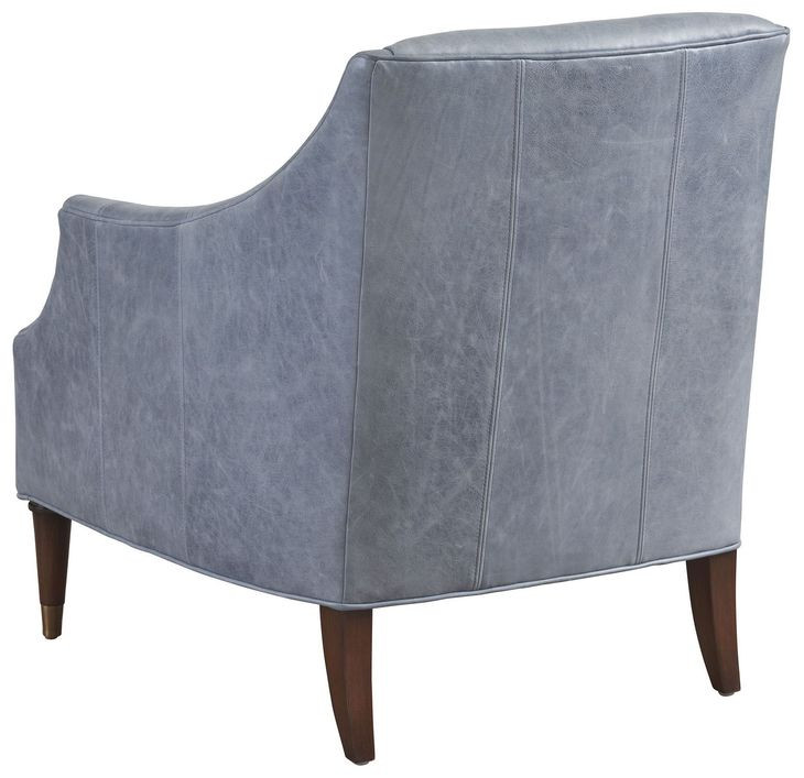 Rendezvous Blue Leather Upholstered Kerney Accent Chair