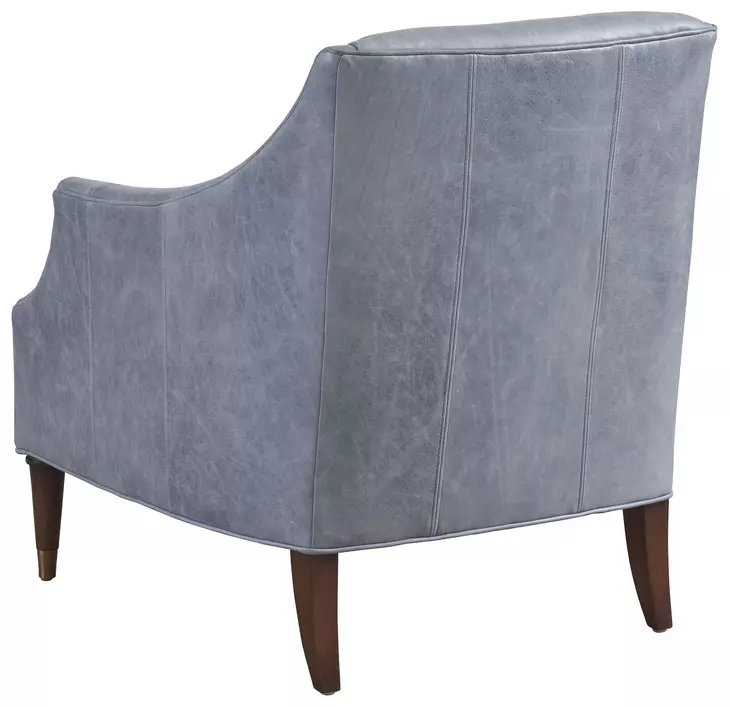 Rendezvous Blue Leather Upholstered Kerney Accent Chair