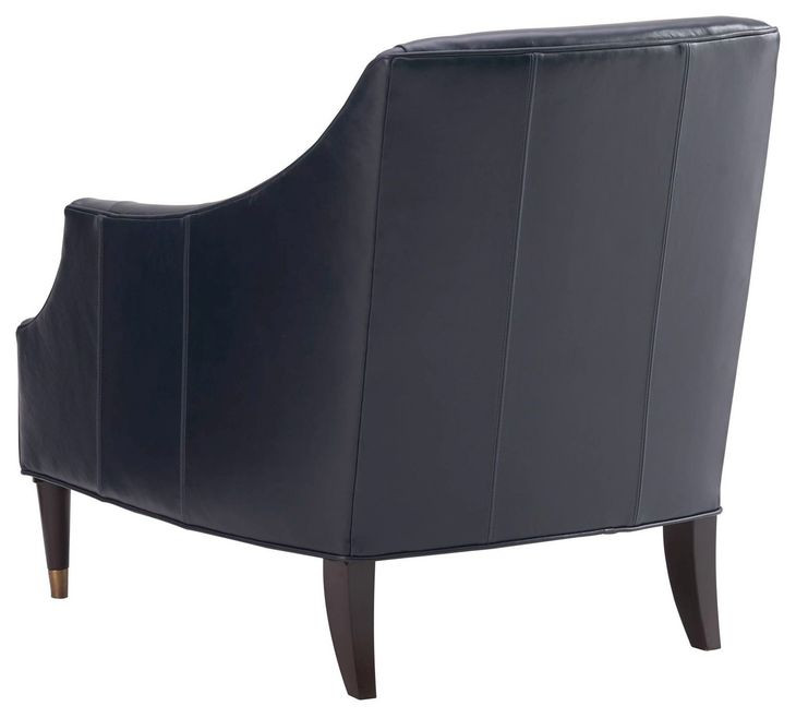 Kerney Carlyle Blue Leather Upholstered Lounge Chair