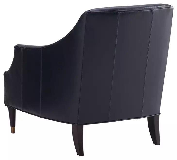Kerney Carlyle Blue Leather Upholstered Lounge Chair