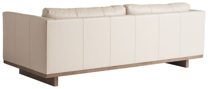 Sunset Key Brixton Ivory Leather 90" Sofa