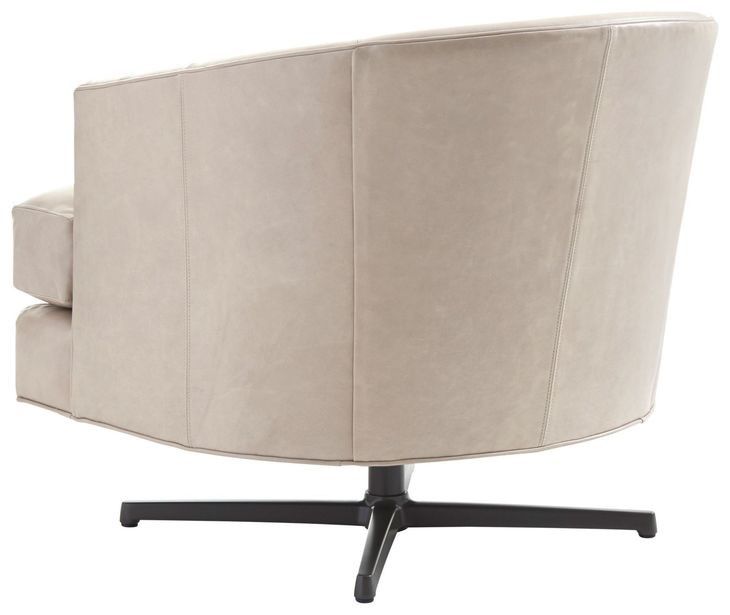 Graves Beige and Charcoal Leather Upholstered Swivel Chair
