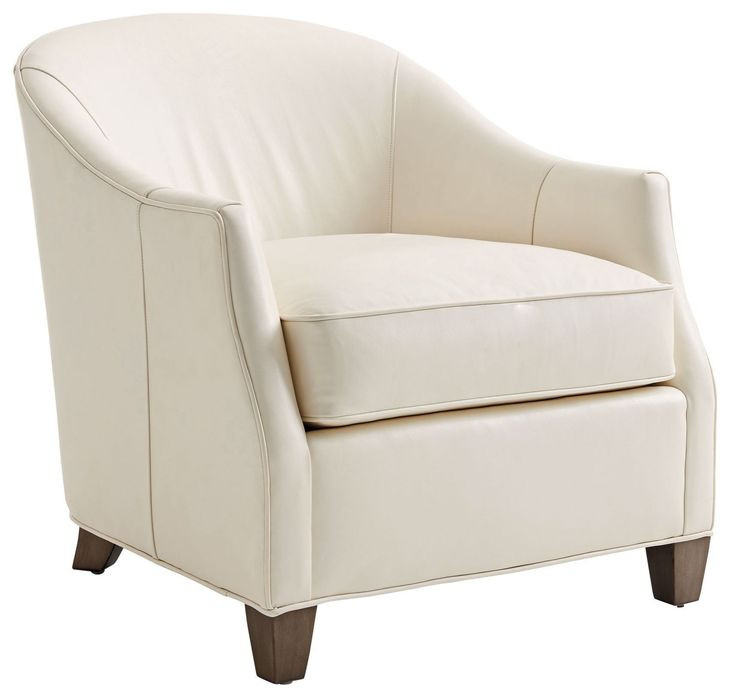 Escala Ariana Ivory Leather Upholstered Lounge Chair