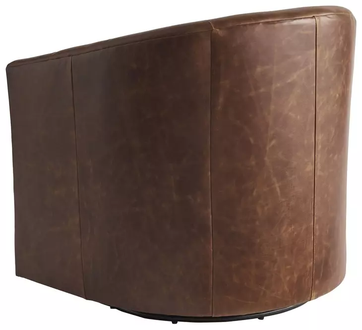 Sunset Key Candice Brown Leather Upholstered Swivel Chair