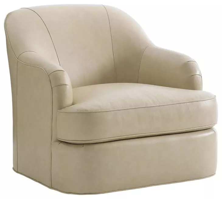 Alta Vista Laurel Canyon Ivory Leather Upholstered Lounge Chair