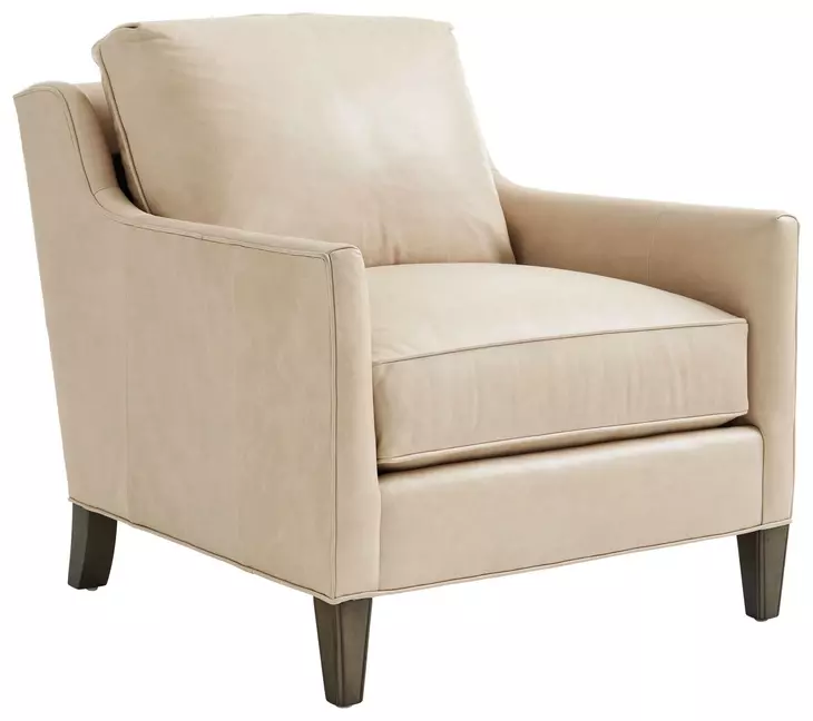 Turin Ariana Beige Leather Upholstered Lounge Chair