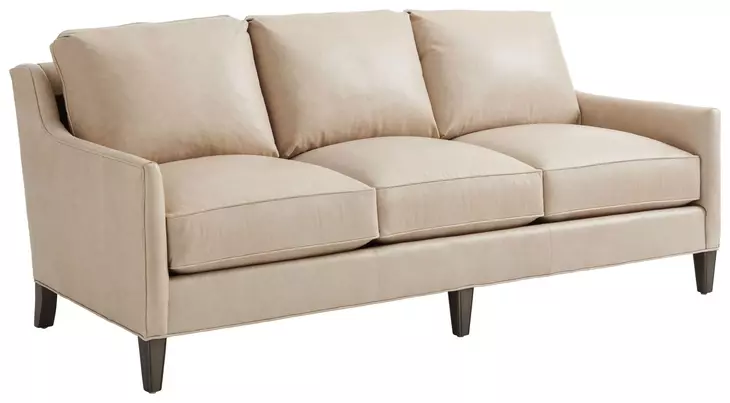 Turin Ariana Beige Leather 83" Sofa