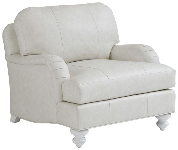 Ocean Breeze White Leather Upholstered Gilmore Accent Chair