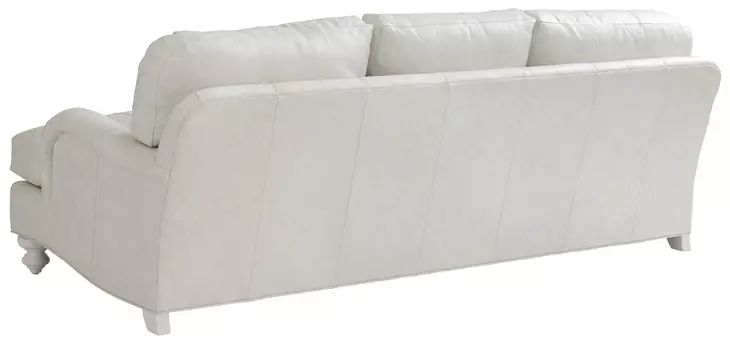 Ocean Breeze White Leather Gilmore 90" Sofa