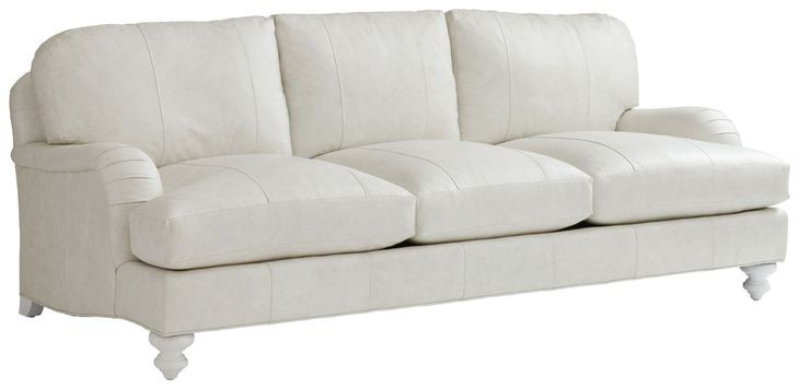 Ocean Breeze Gilmore Ivory Leather 90" Sofa