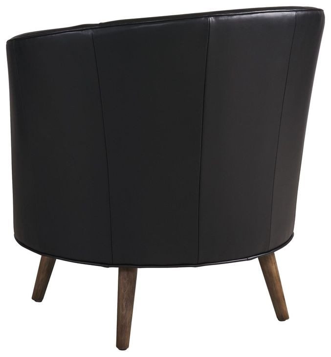 Zanzibar Black Leather Upholstered Torrington Swivel Accent Chair