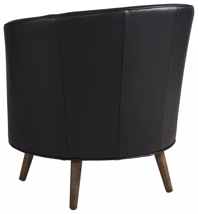 Zanzibar Black Leather Upholstered Torrington Swivel Accent Chair