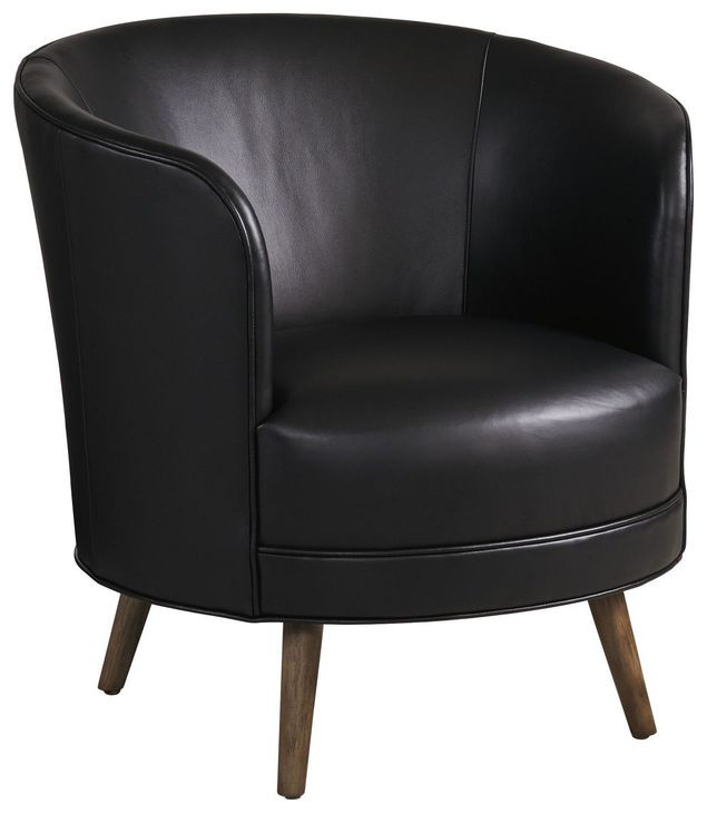 Torrington Zanzibar Black Leather Upholstered Swivel Chair