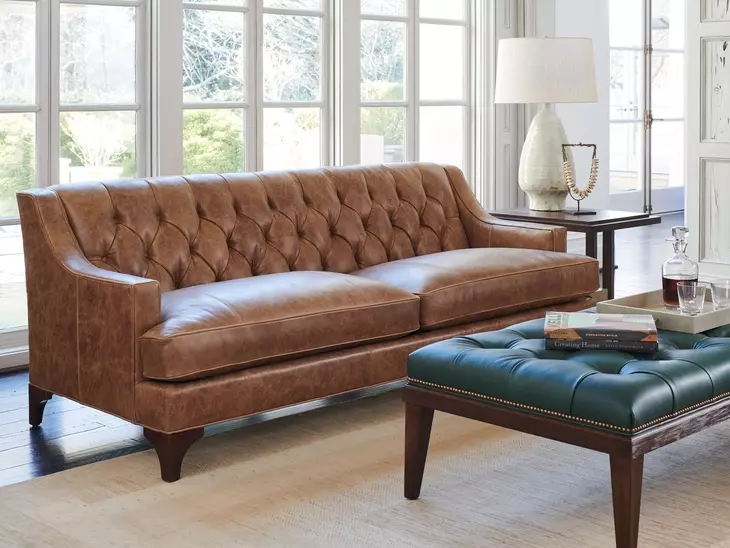 Sonoma Silverado Brown Leather 89" Sofa